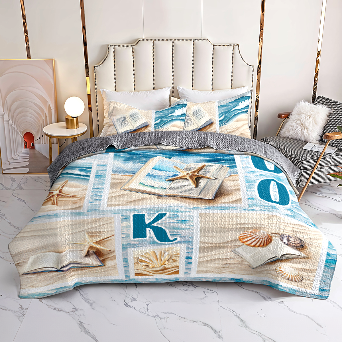 Shineful All Season Quilt 3-Piece Set Beach Book Love