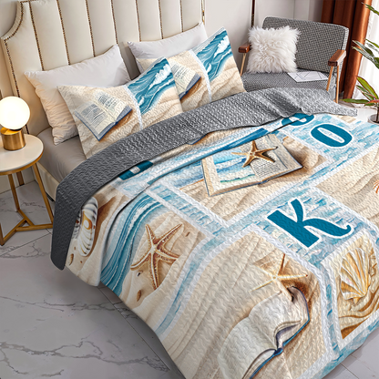 Shineful All Season Quilt 3-Piece Set Beach Book Love