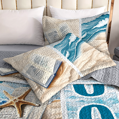 Shineful All Season Quilt 3-Piece Set Beach Book Love