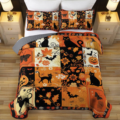 Shineful All Season Quilt 3-Piece Set Spooky Patches