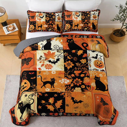 Shineful All Season Quilt 3-Piece Set Spooky Patches