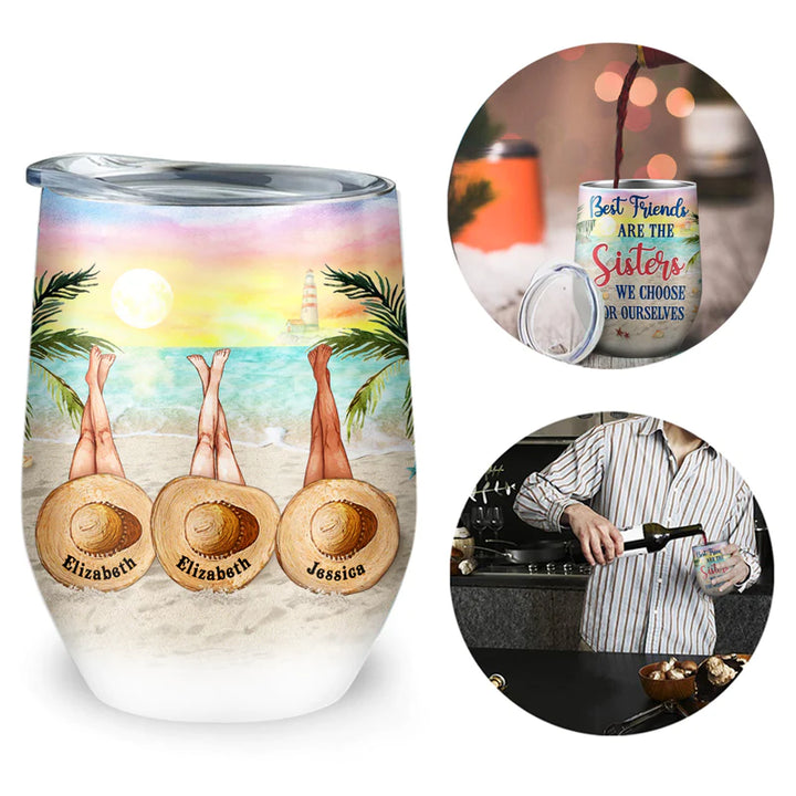Shineful Wine Tumbler Beach Bestie Choose For Ourselves Personalized