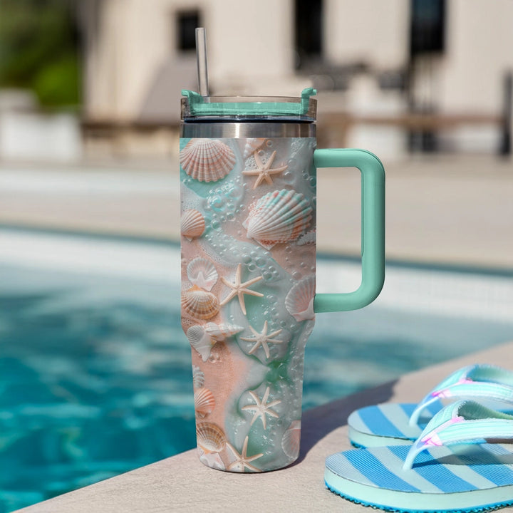 Shineful Tumbler Vibrant Seashell Serenity Tumbler