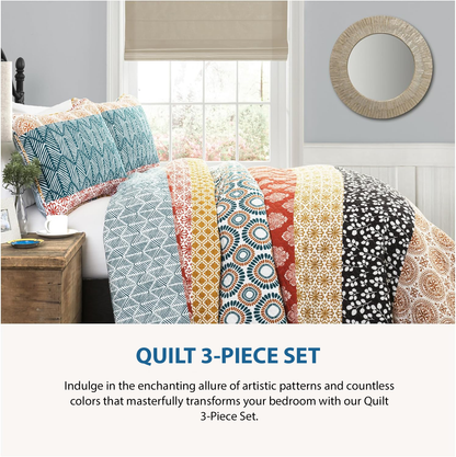 Shineful All Season Quilt 3-Piece Set Autumn Library