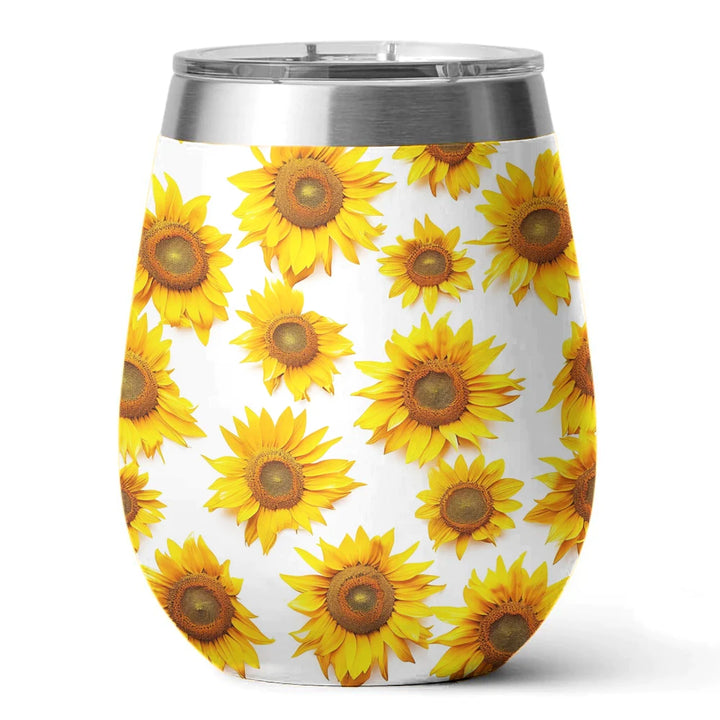 Flower 12 Oz Shineful™ Wine Tumbler Sunflowers Vq03 12Oz