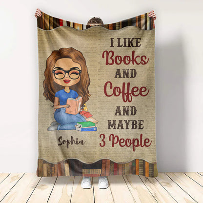 Shineful A Girl Who Loves Books Reading - Personalized Blanket