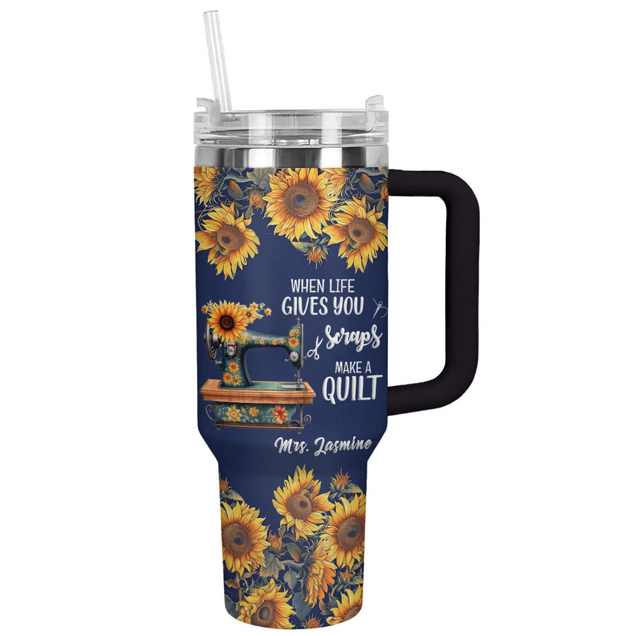 Quilting 40 Oz Shineful™ Tumbler Personalized Make A Quilt Sunflower Mn8 40Oz