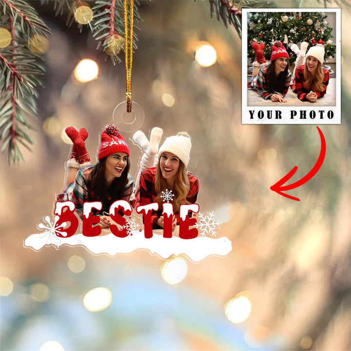 Family Shineful® Decoration Ornament Personalized Upload Photo Snow Mn8 Bestie