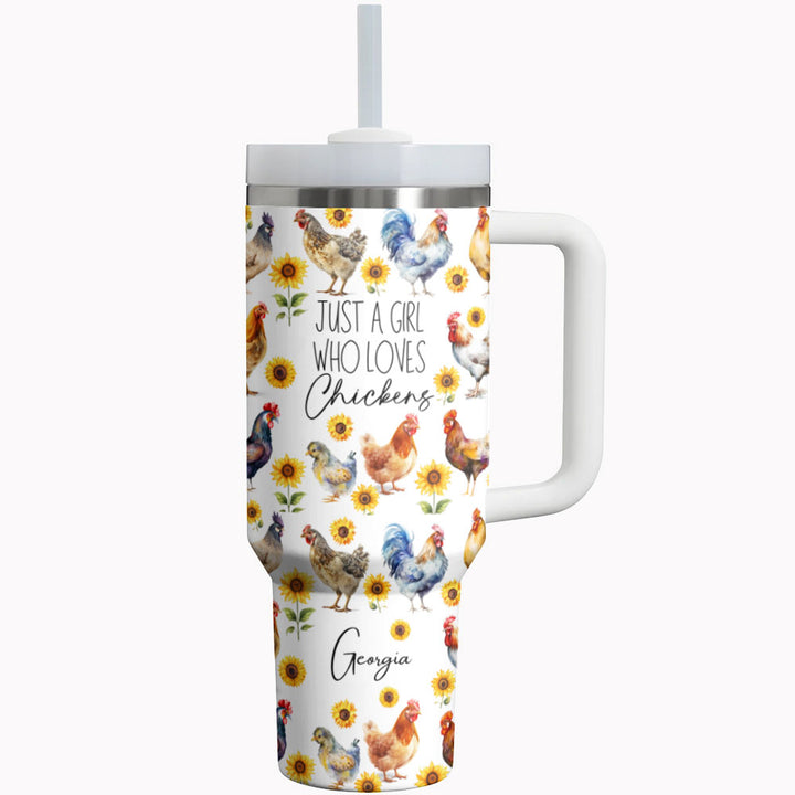 Chicken Tumbler Shineful® Just A Girl Who Loves Chickens