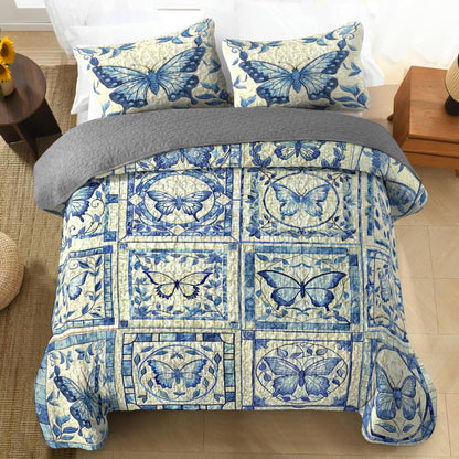 Shineful All Season Quilt 3-Piece Set Breathtaking Butterflies