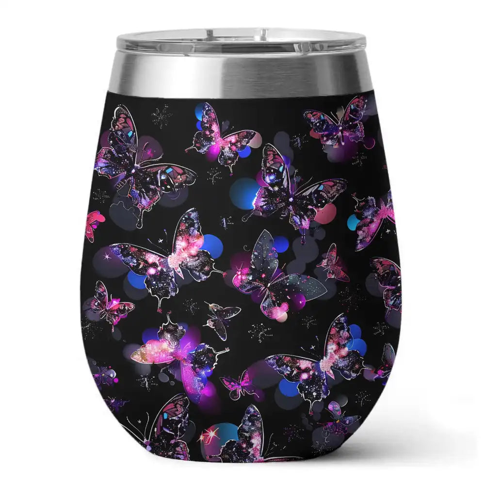 Shineful Wine Tumbler Sparkling Butterfly