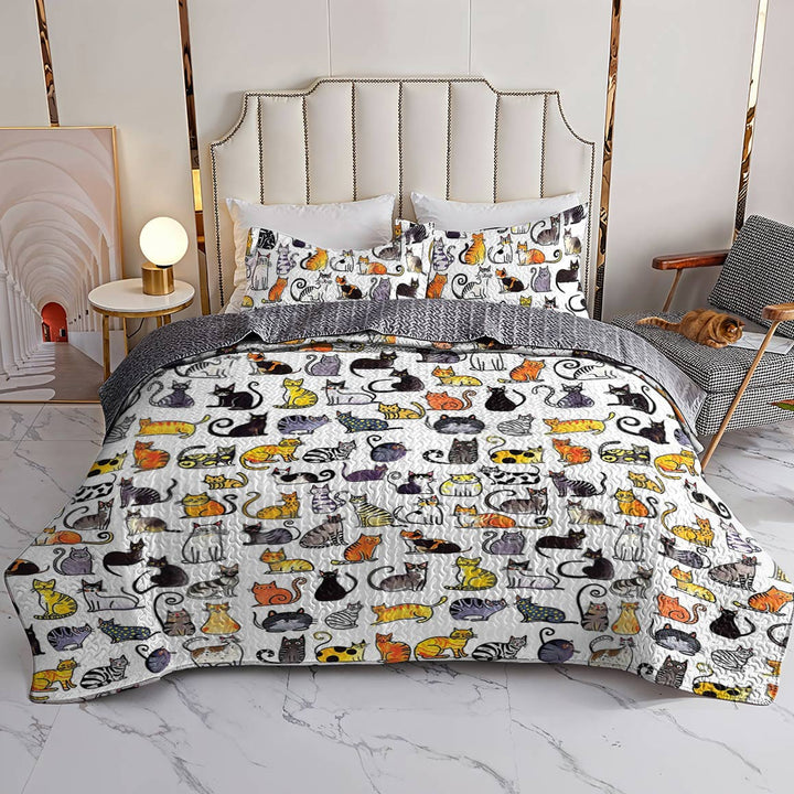 Shineful All Season Quilt 3-Piece Set Cats In My Life