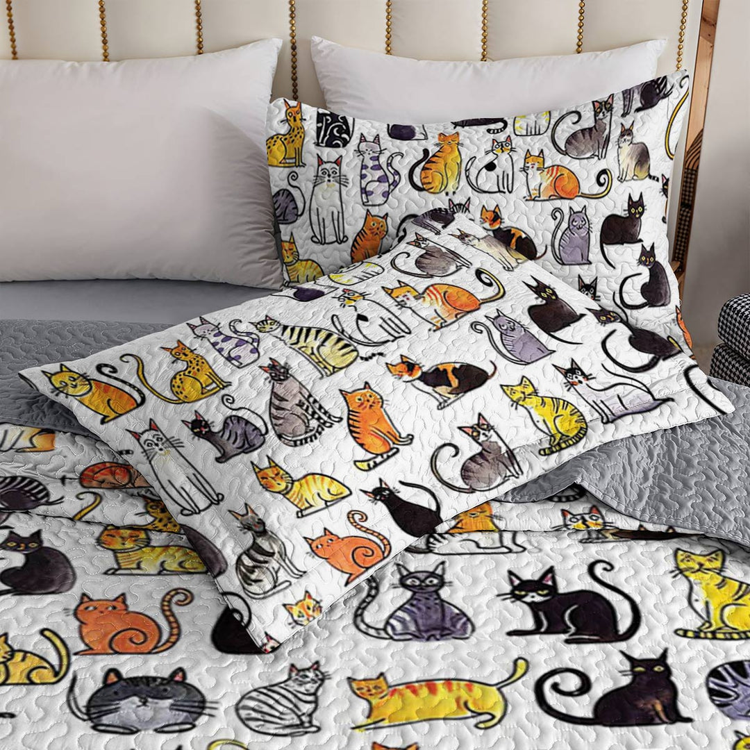 Shineful All Season Quilt 3-Piece Set Cats In My Life