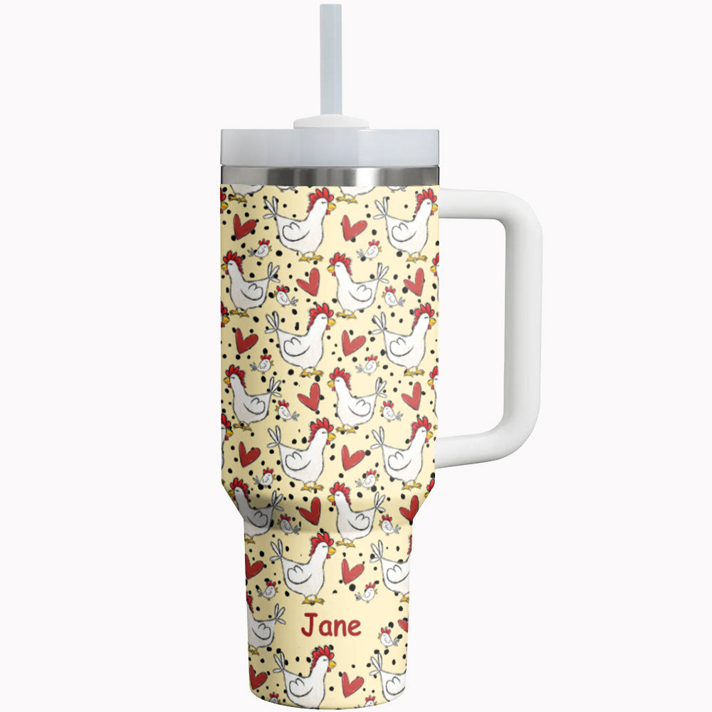 Chicken Tumbler Shineful® Chick-a-Doodle Personalized