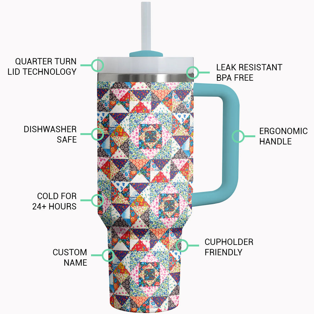 Quilting Tumbler Shineful QuiltedWhimsy Patterned