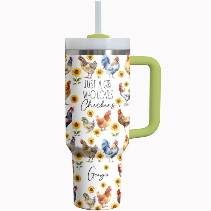 Chicken Tumbler Shineful® Just A Girl Who Loves Chickens