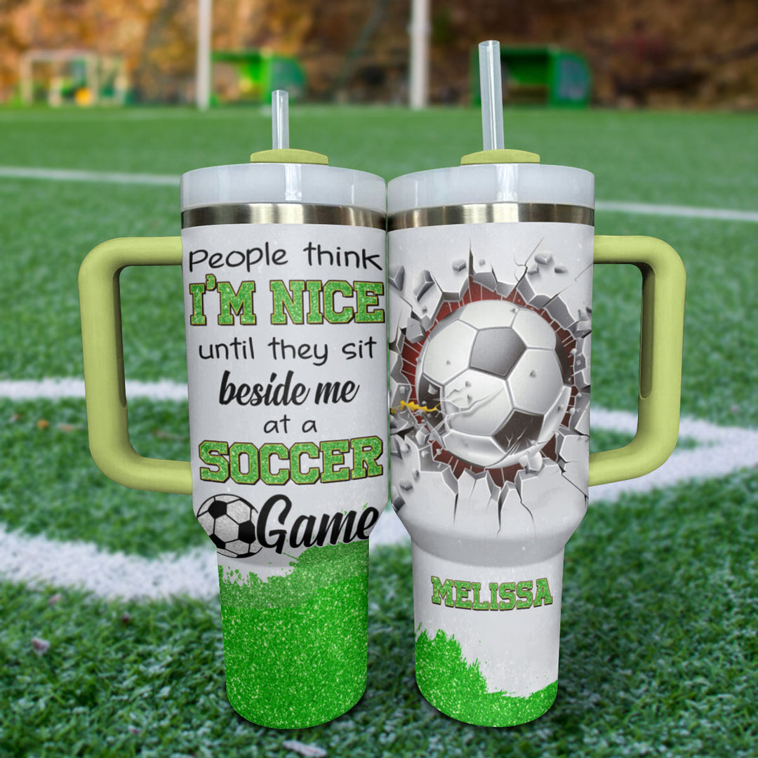 Soccer Shineful Glossy Tumbler Personalized Me At A Soccer Game