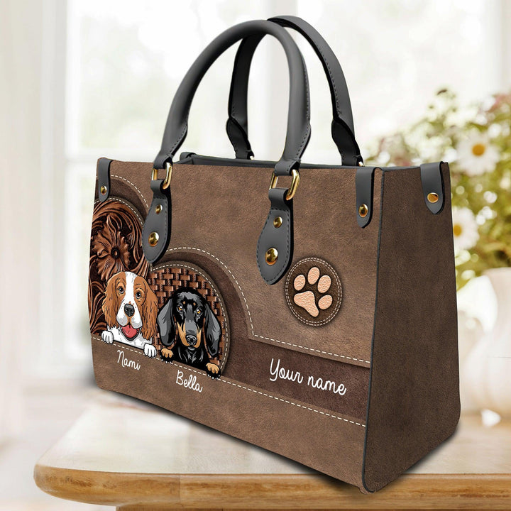 Shineful Leather Bag Dog Personalized Gift For Dog Lovers, Dog Dad, Dog Mom
