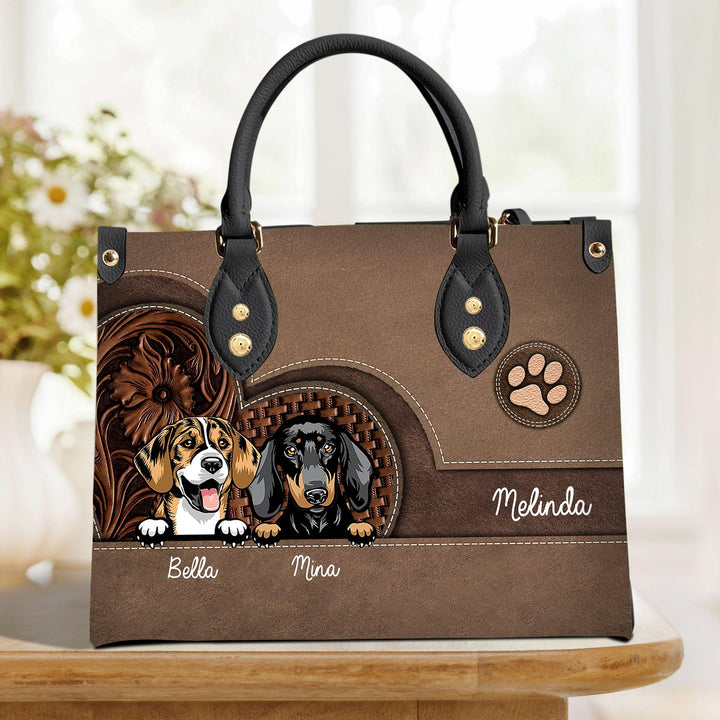 Shineful Leather Bag Dog Personalized Gift For Dog Lovers, Dog Dad, Dog Mom