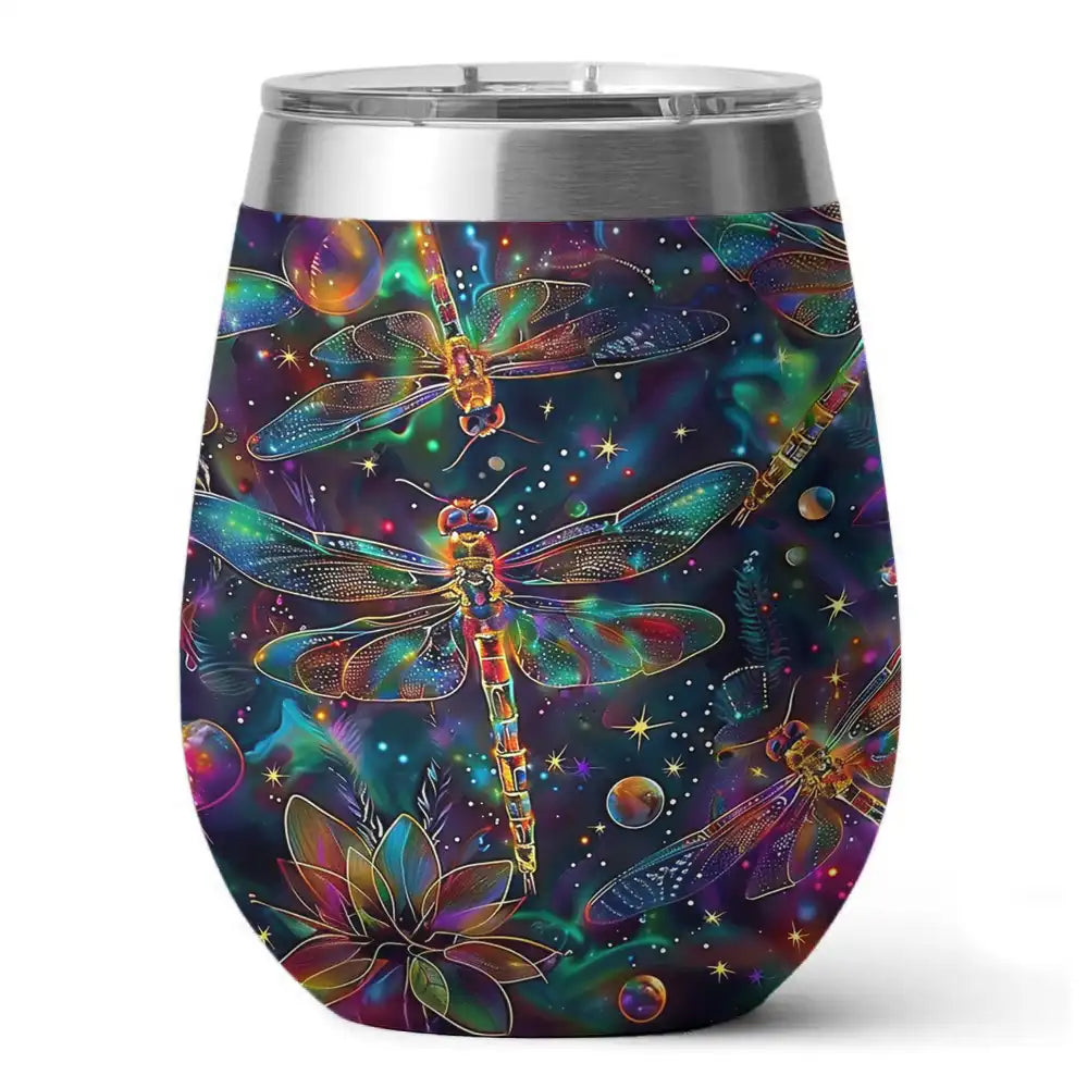 Shineful Wine Tumbler Sparkling Dragonfly