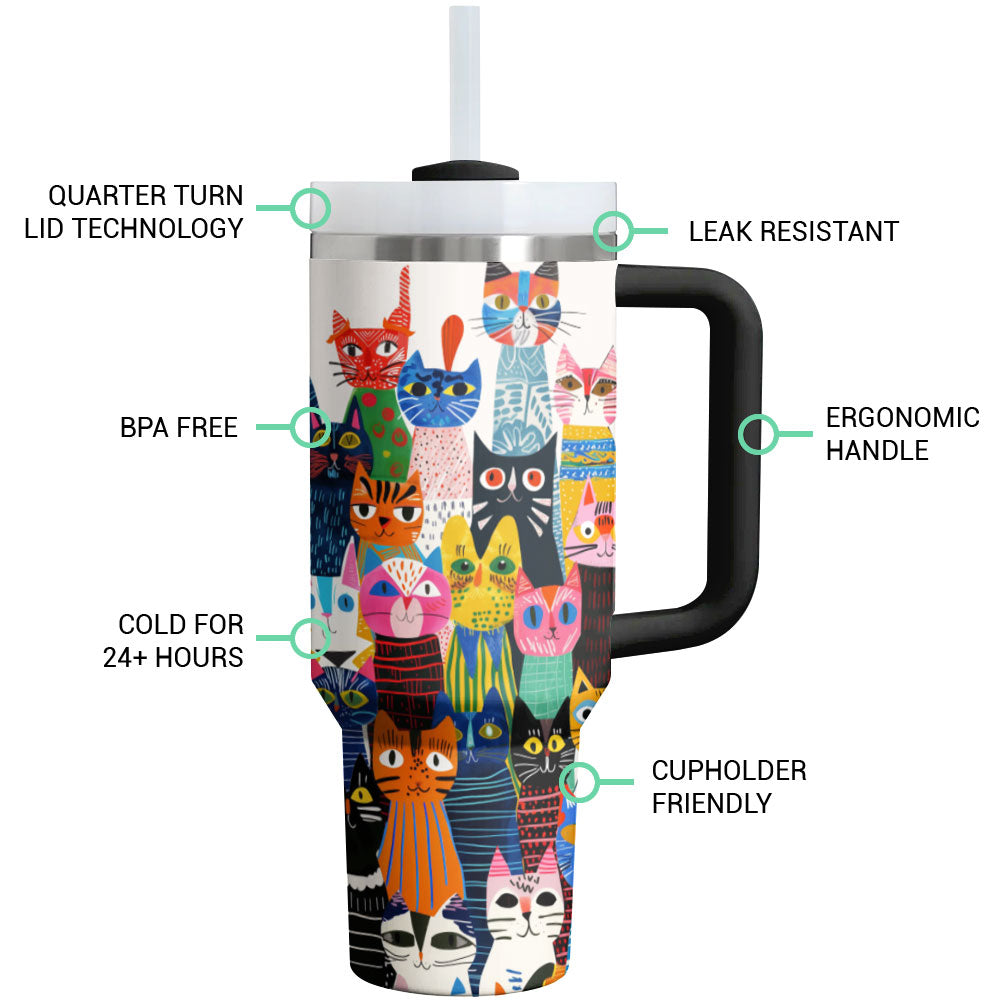 Cat Tumbler Shineful Purrfectly Abstract