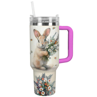 Shineful Tumbler Rabbit Floral Bunny