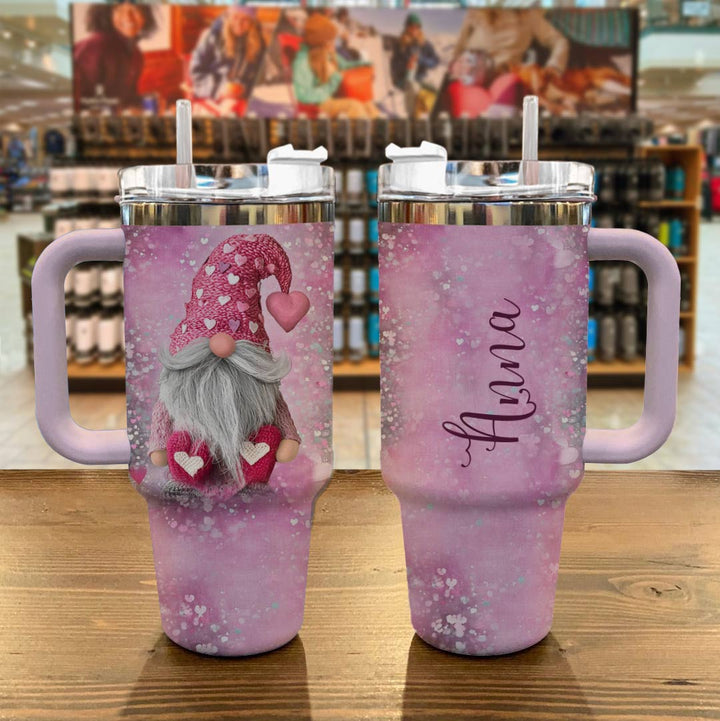 Valentine 40 Oz Shineful™ Tumbler Gnome Lk8 Light Pink 40Oz