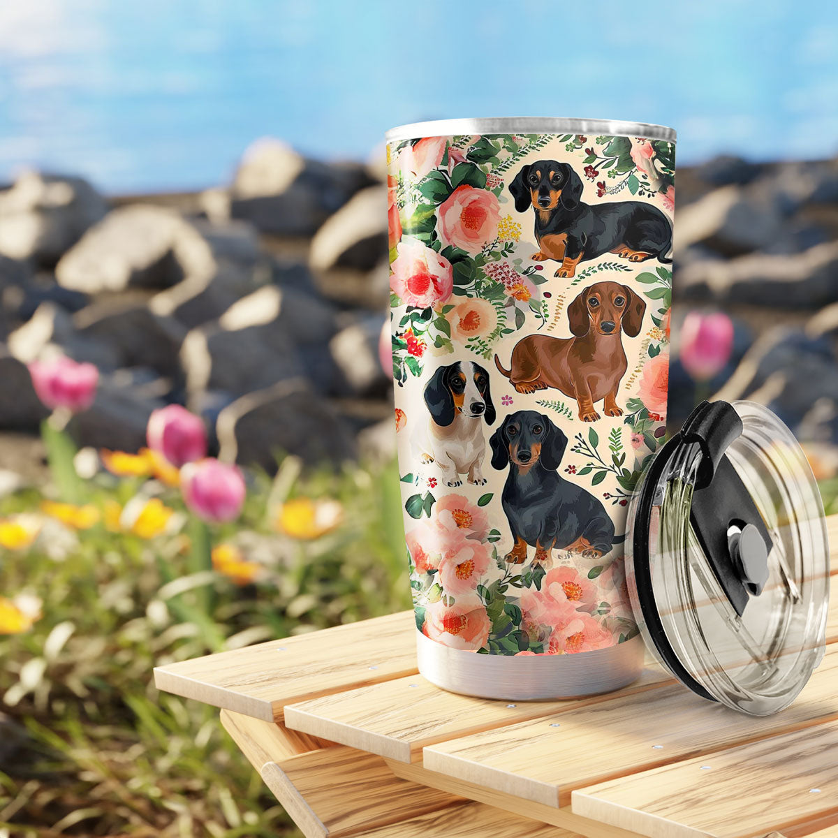 Shineful 20oz Tumbler Floral Dachshunds