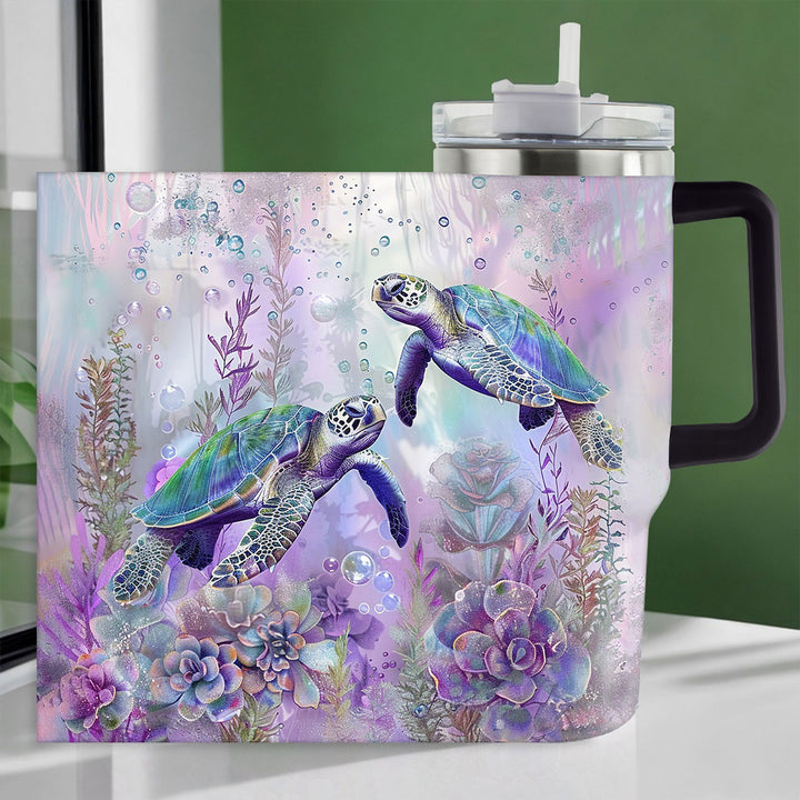 Shineful Tumbler Purple Sea Turtles Ver2