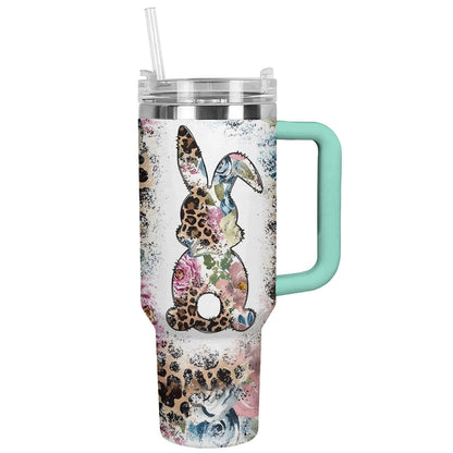 Rabbit 40 Oz Shineful™ Tumbler Boho Bunny Lk8 Turquoise Blue 40Oz