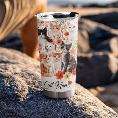 Shineful 20oz Tumbler Floral Cat Mom