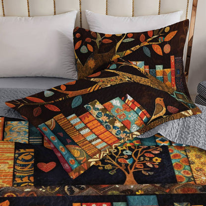 Shineful All Season Quilt 3-Piece Set Autumn Library