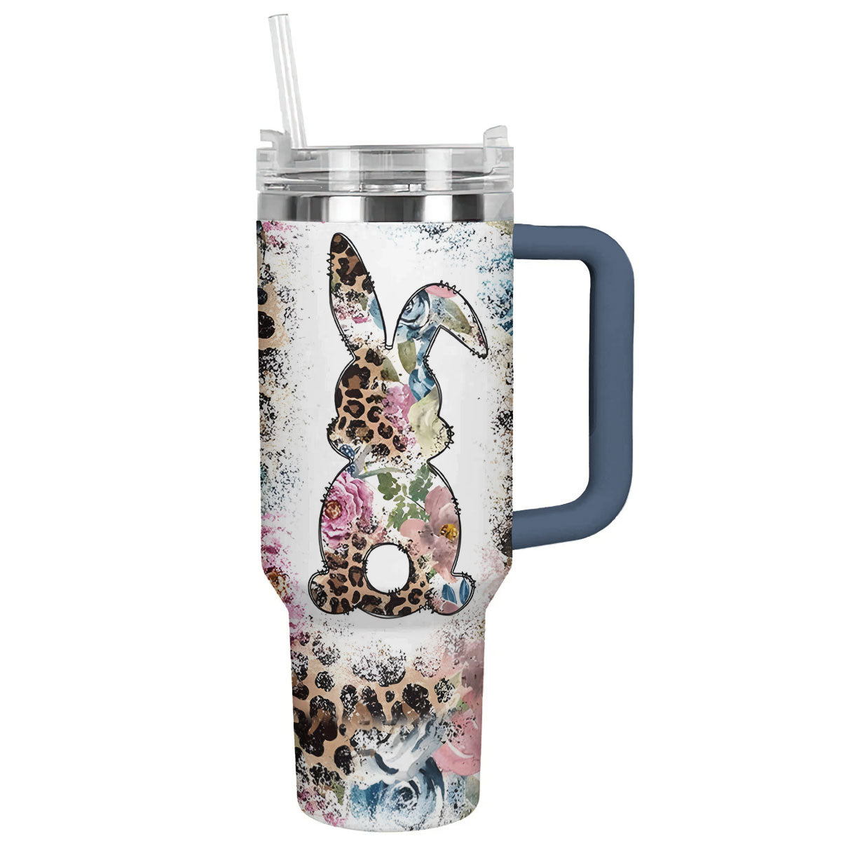 Rabbit 40 Oz Shineful™ Tumbler Boho Bunny Lk8 Navy 40Oz