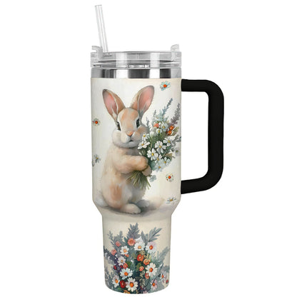 Shineful Tumbler Rabbit Floral Bunny