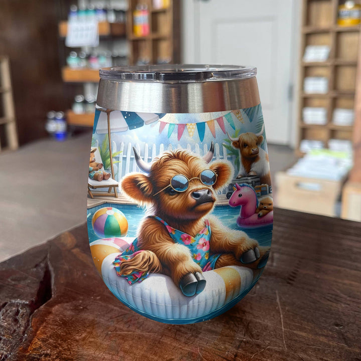 Shineful Wine Tumbler Cow Vacation