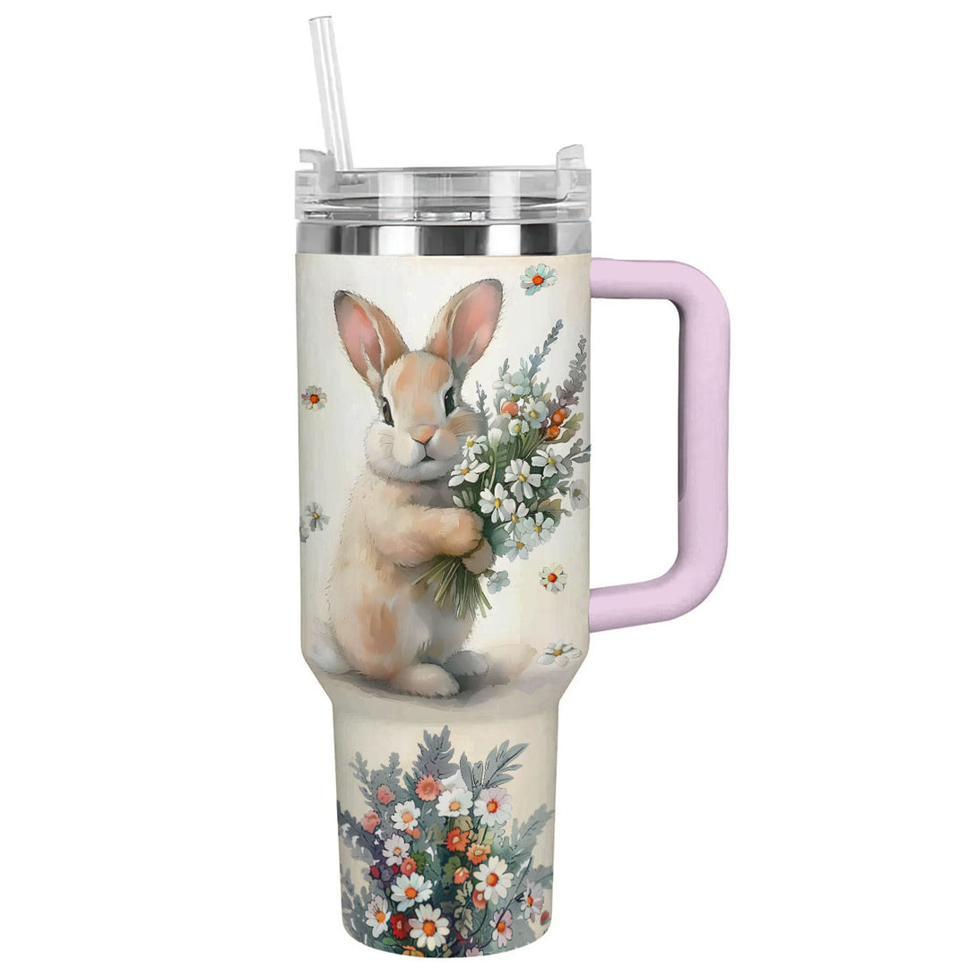 Shineful Tumbler Rabbit Floral Bunny