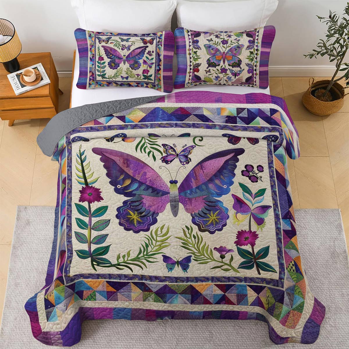 Shineful All Season Quilt 3-Piece Enchanted Butterflies