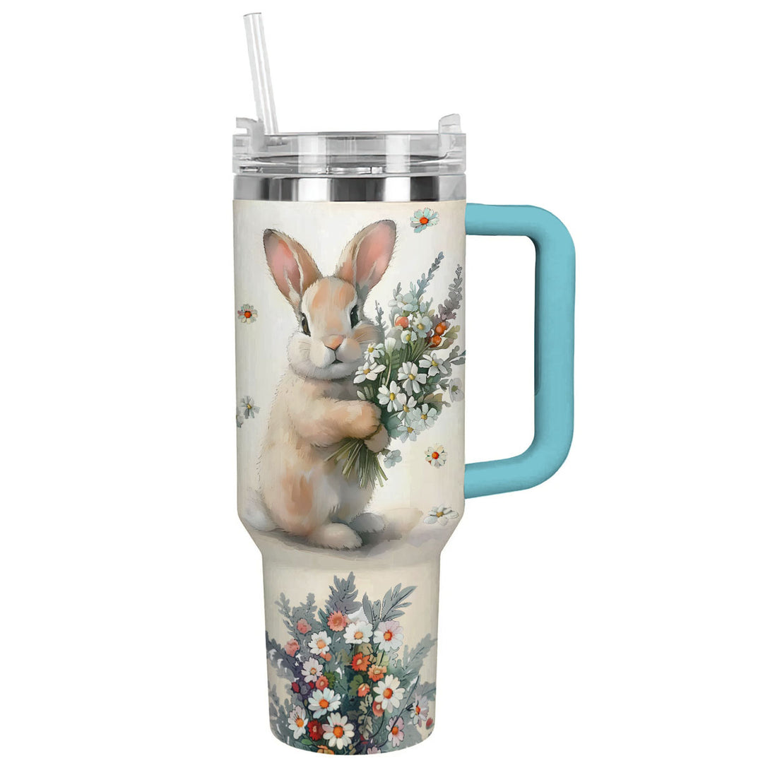 Shineful Tumbler Rabbit Floral Bunny