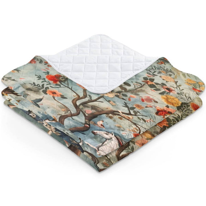 Shineful Blanket Playful Mystical Steeds - All Season Faux Quilt