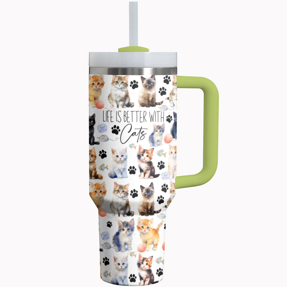Cat Tumbler Shineful® Life Is Better With Cats