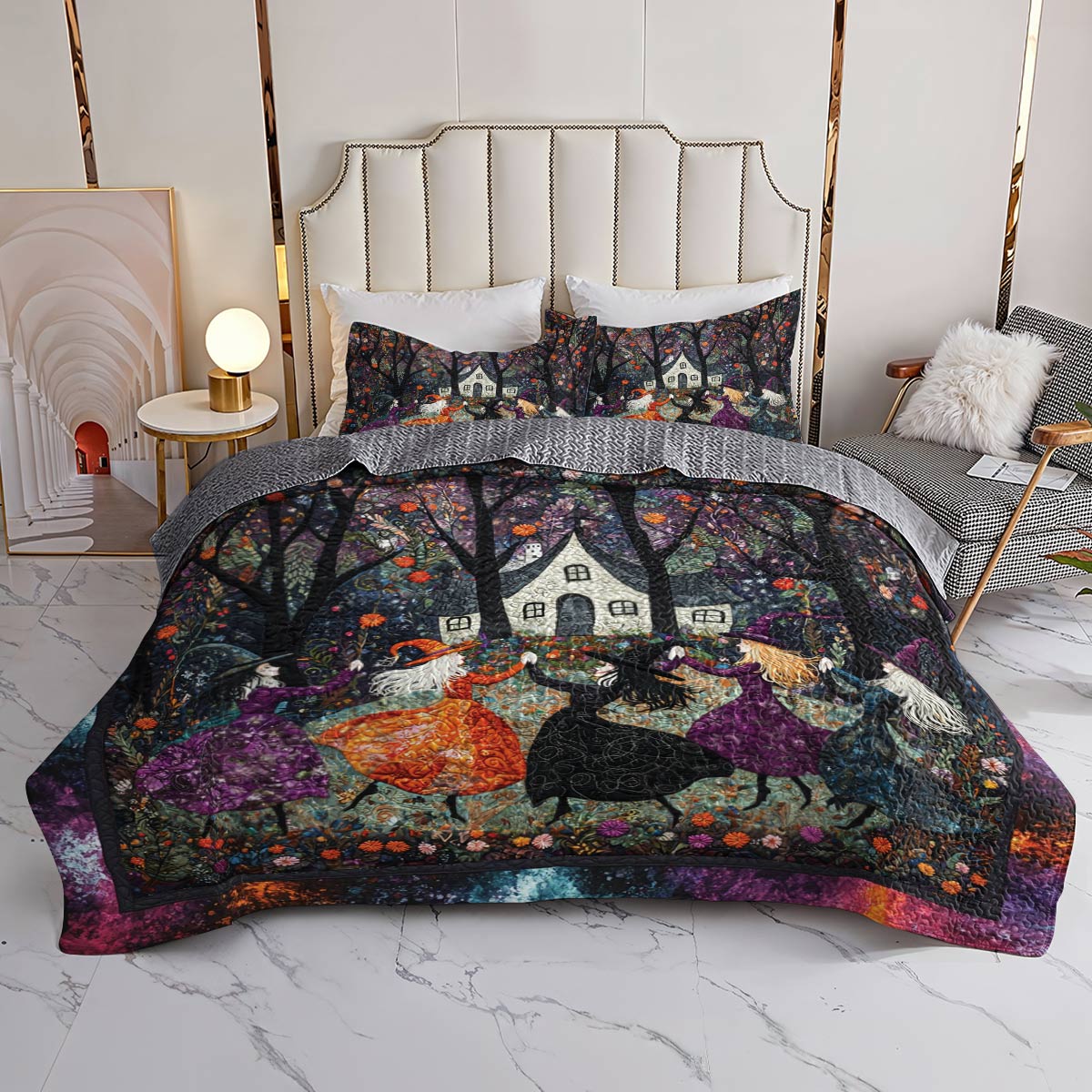 Shineful All Season Quilt 3-Piece Set Beautiful Witchy Woman