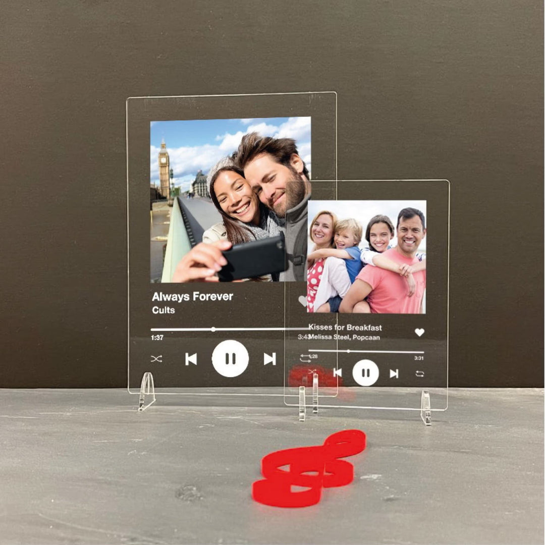 Shineful® Decoration Personalized Upload Photo - Song Plaque With Stand Lk8 A6 Clear Stands