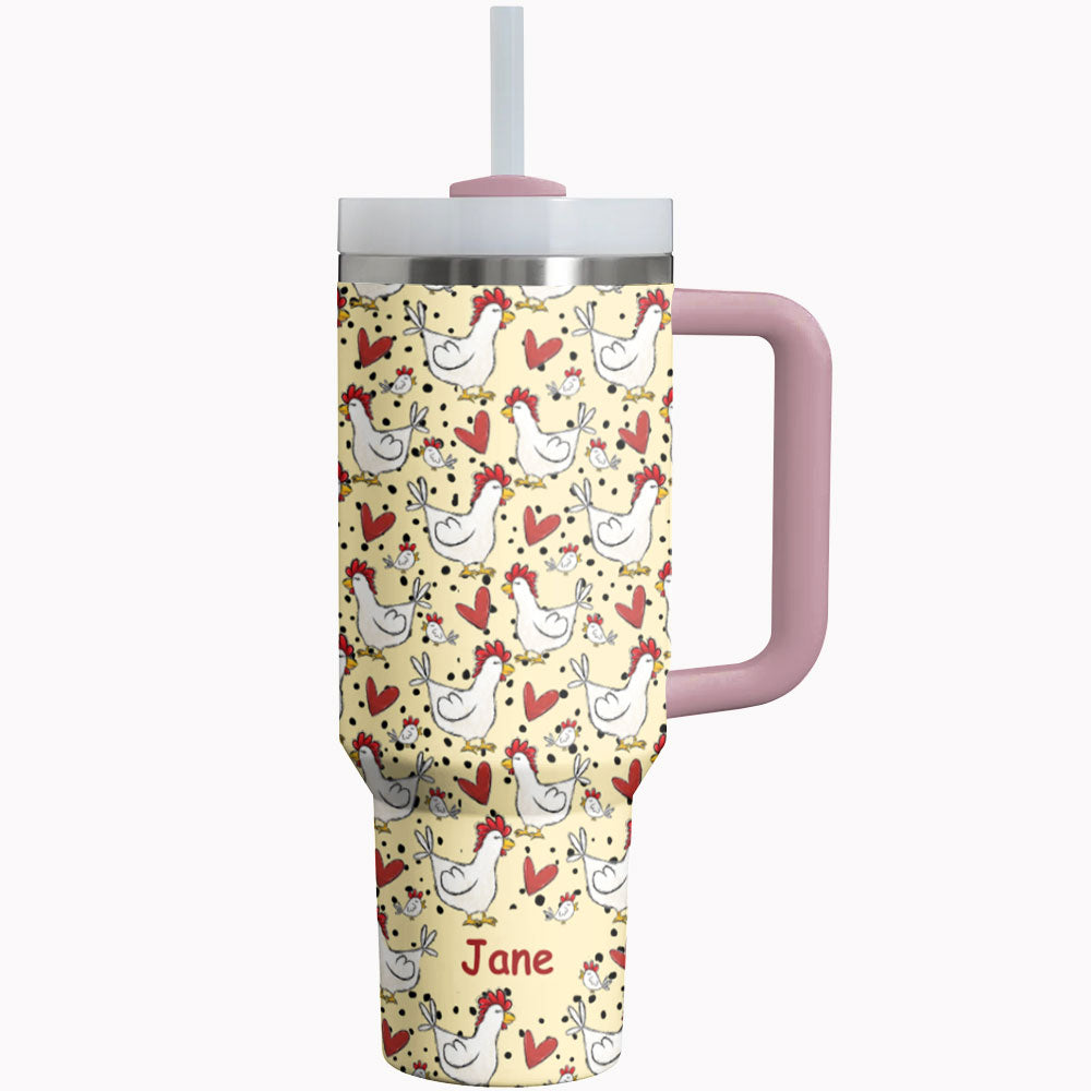 Chicken Tumbler Shineful® Chick-a-Doodle Personalized