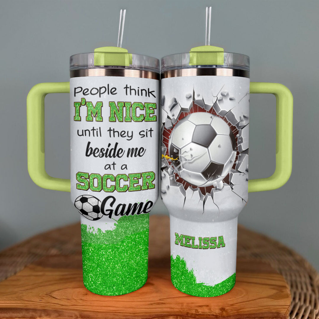 Soccer Shineful Glossy Tumbler Personalized Me At A Soccer Game