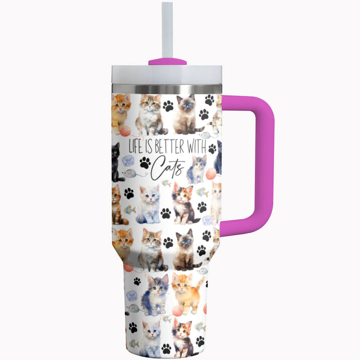 Cat Tumbler Shineful® Life Is Better With Cats