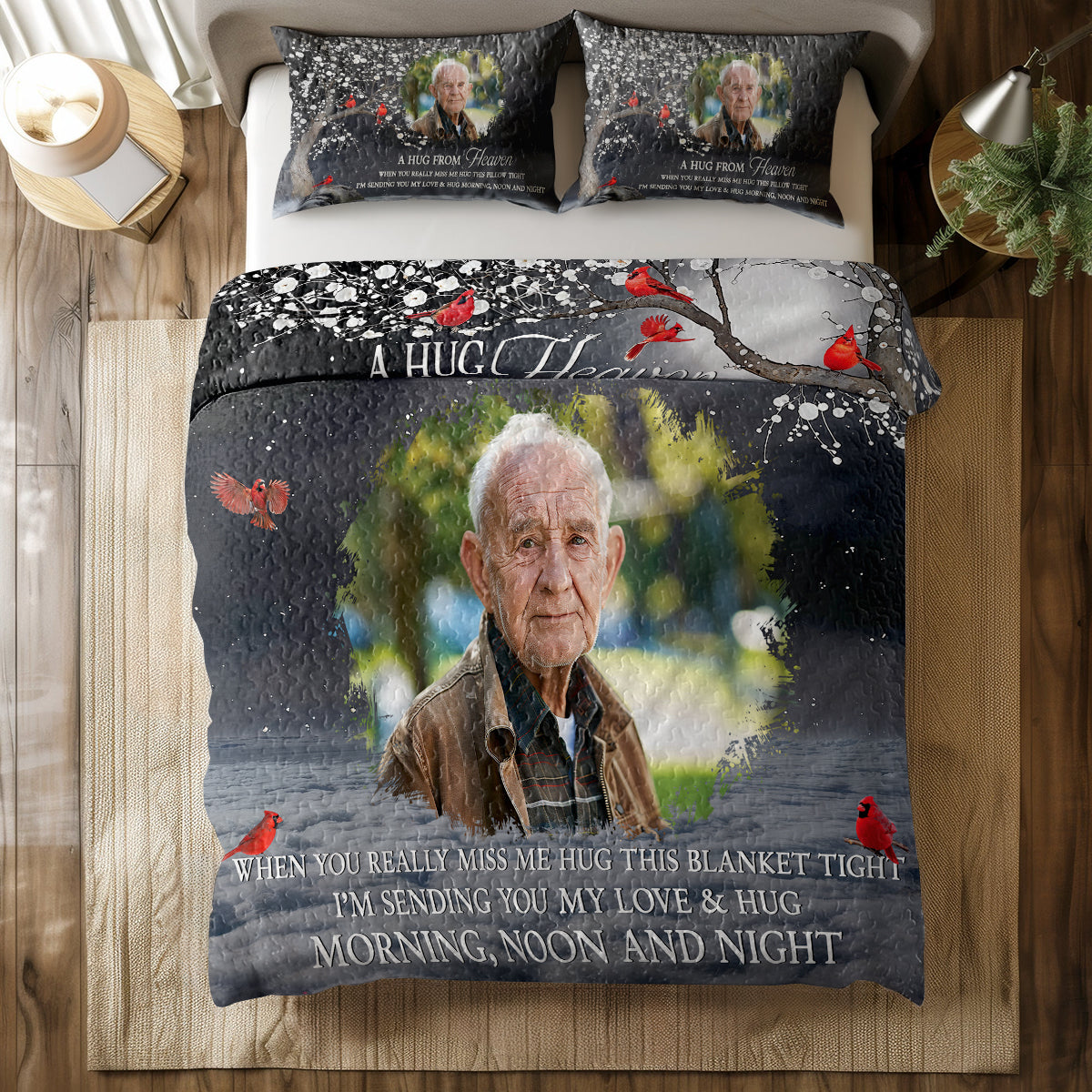 Shineful All Season Quilt 3-Piece Set Personalized A Hug From Heaven