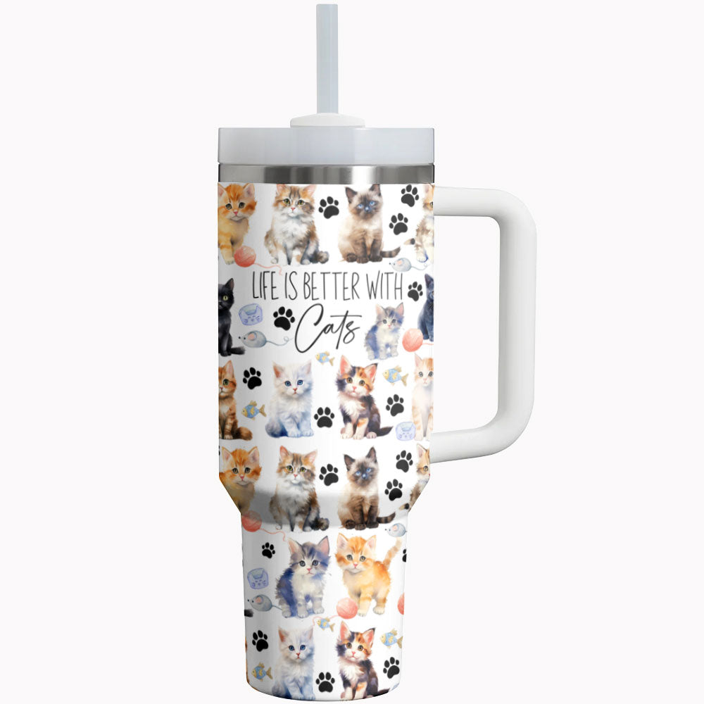 Cat Tumbler Shineful® Life Is Better With Cats