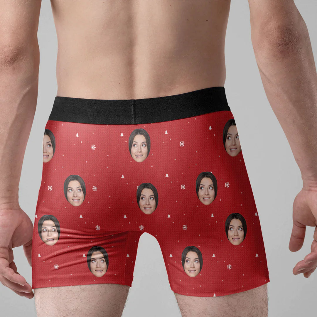 Only Wife Can Jingle My Bells - Personalized Photo Men’s Boxer Briefs