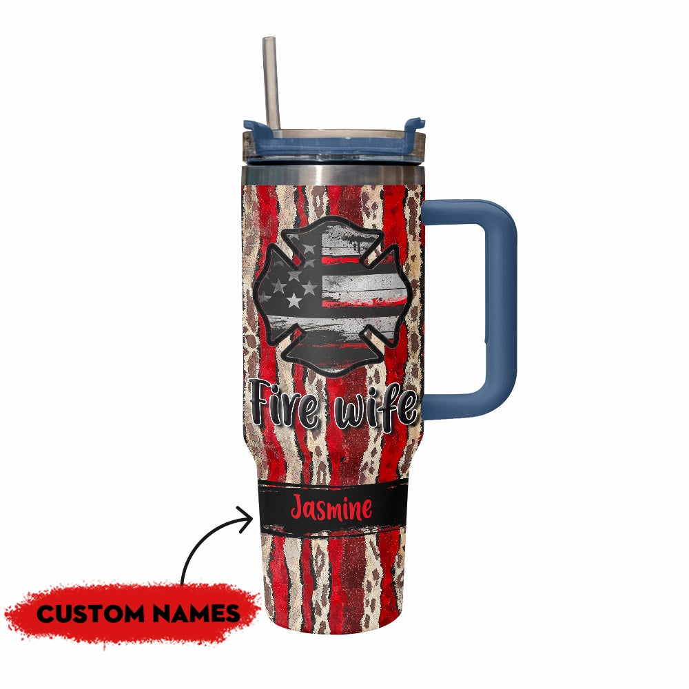 Shineful Tumbler Personalized Fire Wife: Patriot Edition