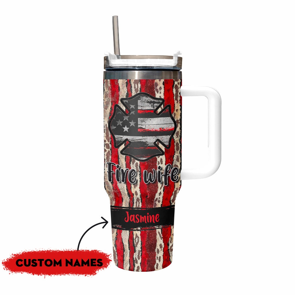 Shineful Tumbler Personalized Fire Wife: Patriot Edition